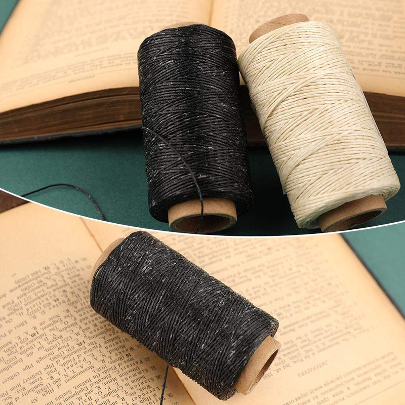 Jupean Waxed Thread, 150m /164Yards Black Leather Waxed Thread, Leather Sewing Thread, Hand Stitching Thread for Hand Sewing Leather, Bookbinding, and Beginners Leather Craft DIY - NewNest Australia