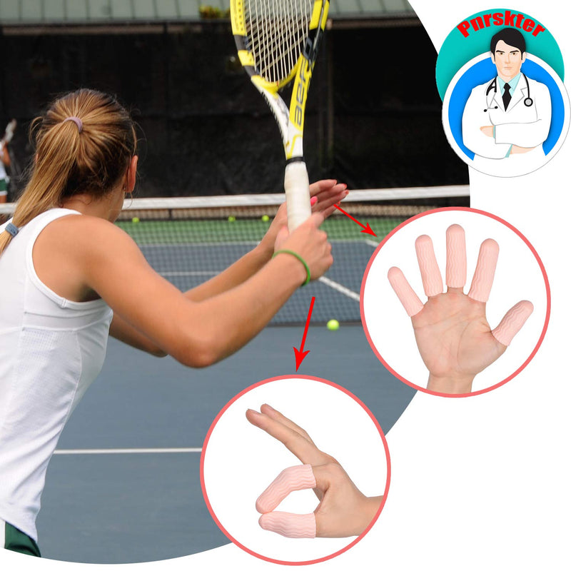 Finger Cots, Gel Finger Tips Protector, Finger Covers (14PCS, L size), New Material (Latex-Free), Finger Sleeves Great for Finger Cracking, Dermatitis, Psoriasis, Hand Eczema and More. Beige(L SIZE) - NewNest Australia