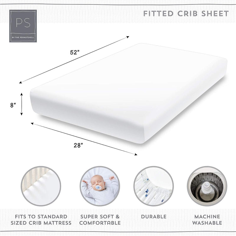 The Peanutshell Crib Sheet Set for Baby Girls | Pink Roses & Ditsy Floral | 2 Pack Set - NewNest Australia