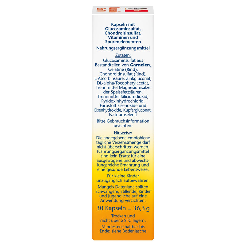 Doppelherz Glucosamine 700 Extra s chondroitinem - S vitaminem C per normální funkci chrupavky a kosti - 1 x 30 tobolek - NewNest Australia