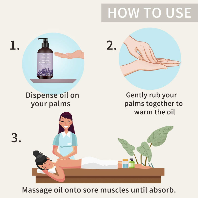 Massage Oil for Relaxing, Massaging Joint Pain Relief Massage Oil Lavender and Peppermint Massage Oils Moisturizing Body Oil for Men and Women 10.2 fl.oz - NewNest Australia