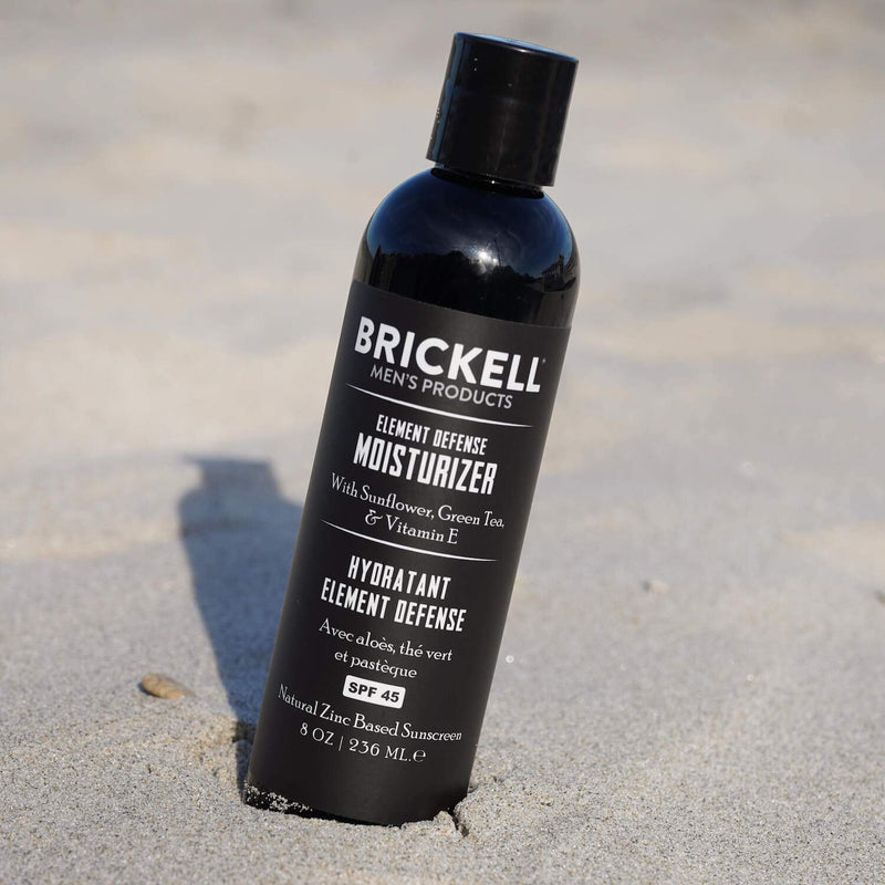 Brickell Mens's Element Defense Moisturizer with SPF45 for Men, Natural & Organic, Zinc SPF45 Sunscreen, Hydrates and Protects Skin Against UVA/UVB Rays, 236 ml, Unscented - NewNest Australia