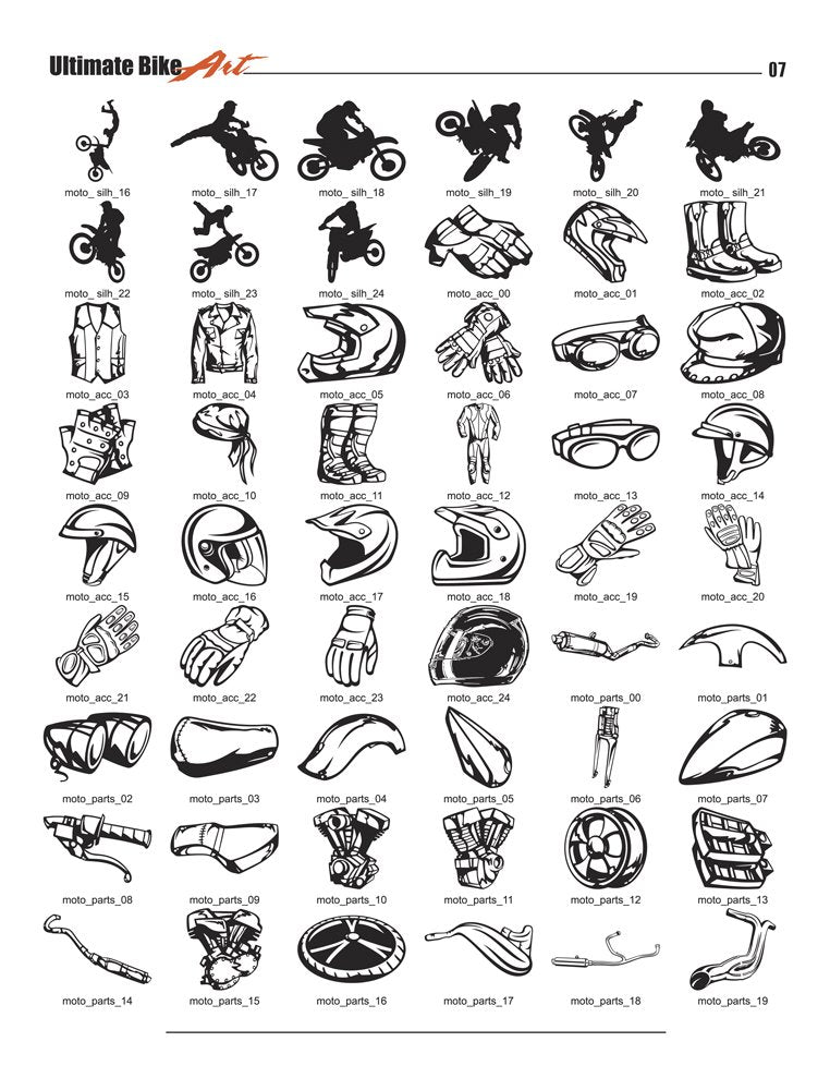 Motorcycle Biker Clipart-Vinyl Cutter Plotter Clip Art Images-Sign Design Vector Art Graphics CD-ROM - NewNest Australia