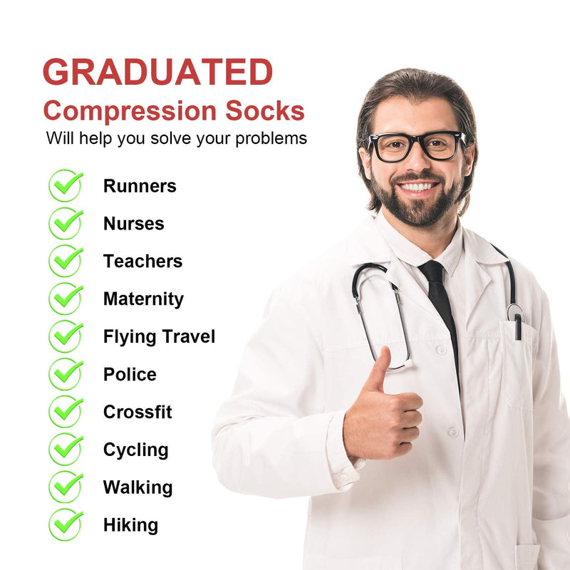 Weekend Peninsula 5 Pairs Of Compression Stockings, Knee Socks, Support Socks, Running Socks For Men And Women, Sports, Running, Flight, Travel, Pregnancy, Medical Compression Socks - NewNest Australia