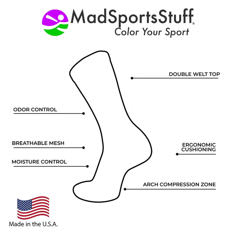 MadSportsStuff Volleyball Socks for Girls, Women & Teens in Crew Length Black/White Large - NewNest Australia