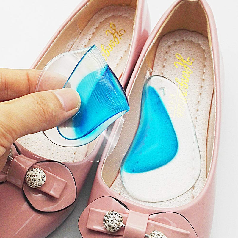 QincLing 8 Pcs Gel Arch Support Insoles, Gel Arch Pads Feet Gel Pads Gel High Heel Inserts Plantar Fasciitis Pad Orthotic Arch Shoe Insoles Arch Support Foot Cushion Pads for Women Men Flat Feet - NewNest Australia