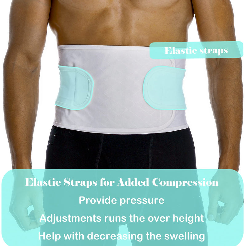 Hernia Belts for Men Abdominal Support Surgical Belly Binder Stomach Wrap Band After Surgery White Medium - NewNest Australia