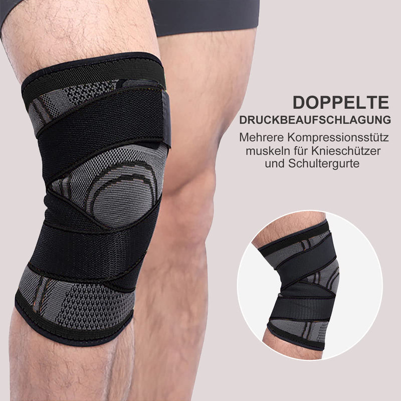 Knee Support Pack Of 2 Sports Knee Support With Adjustable Straps Men Women Knee Sleeve For Knee Pain, Meniscus Tear, Arthritis, Tendonitis, Running, Climbing, Weights (Black, Xl) - NewNest Australia