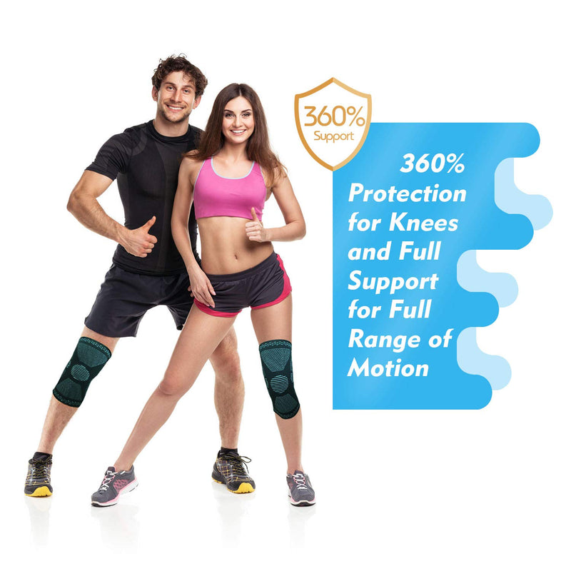 2 Pack Knee Support - Knee Compression Sleeves for Men & Women, Knee Brace for Working Out, Running, Basketball, Gym, Weightlifting, Workout, for Arthritis Joint Pain Relief Size XXL Blue 2X-Large (1 Pair) - NewNest Australia
