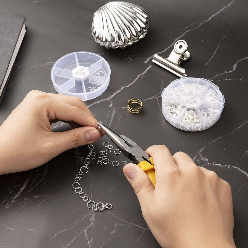 Handyman Crafts Jump Rings Kit With1000PCS Open Jump Rings 40PCS 12mm Lobster Clasps and Jump Rings Opener for Jewelry Making Keychains and Necklace Repair (Mix) Mix - NewNest Australia