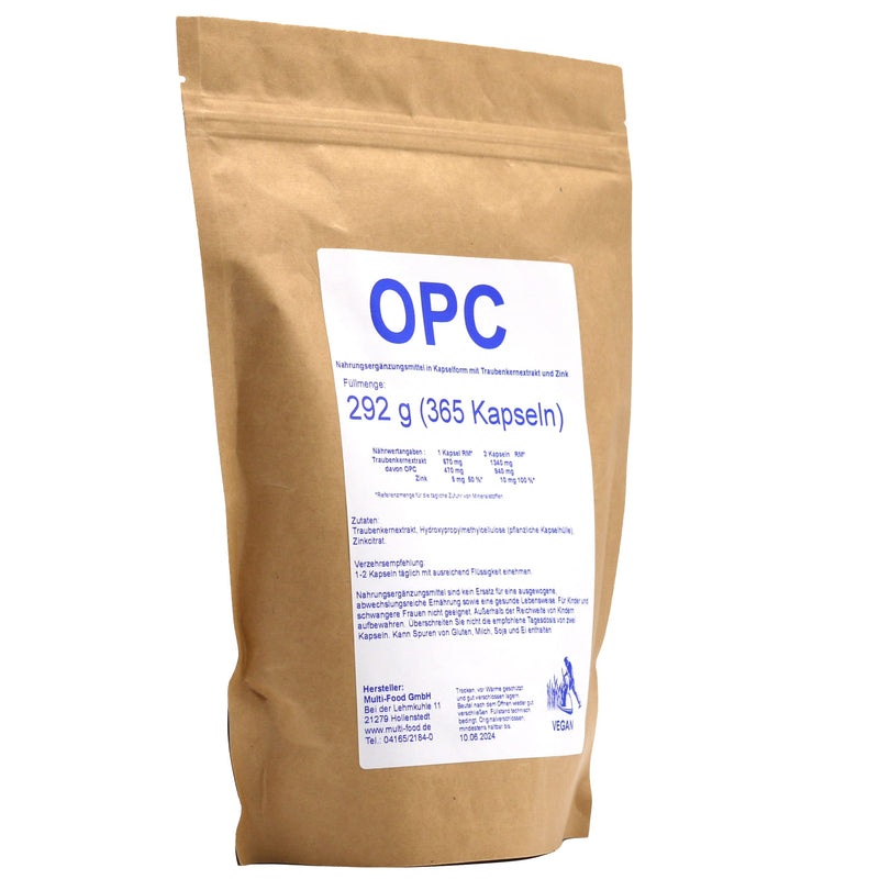OPC grape seed extract high dosage + zinc, 365 capsules for 12 months (365 capsules) 292.00 g (pack of 1) - NewNest Australia