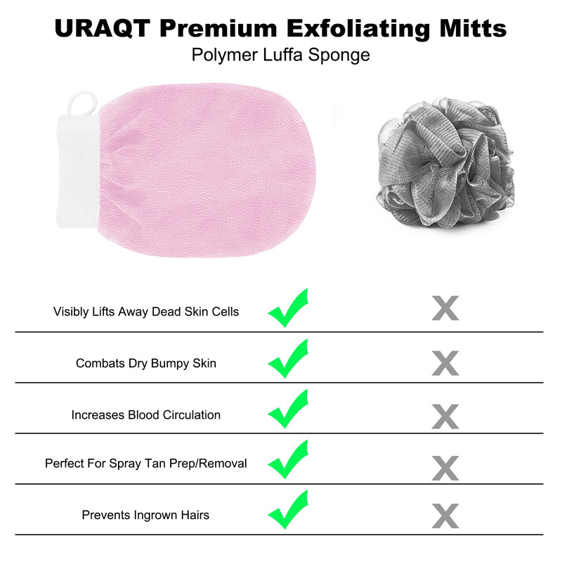 URAQT Exfoliating Gloves, 3 Pack Body Scrub Glove Bath SPA Exfoliating Mitts, Dual-Sided Deep Clean Exfoliation Scrubbing Mitt, Dead Skin Remover Glove Deep Body Scrubber for Women and Men - NewNest Australia