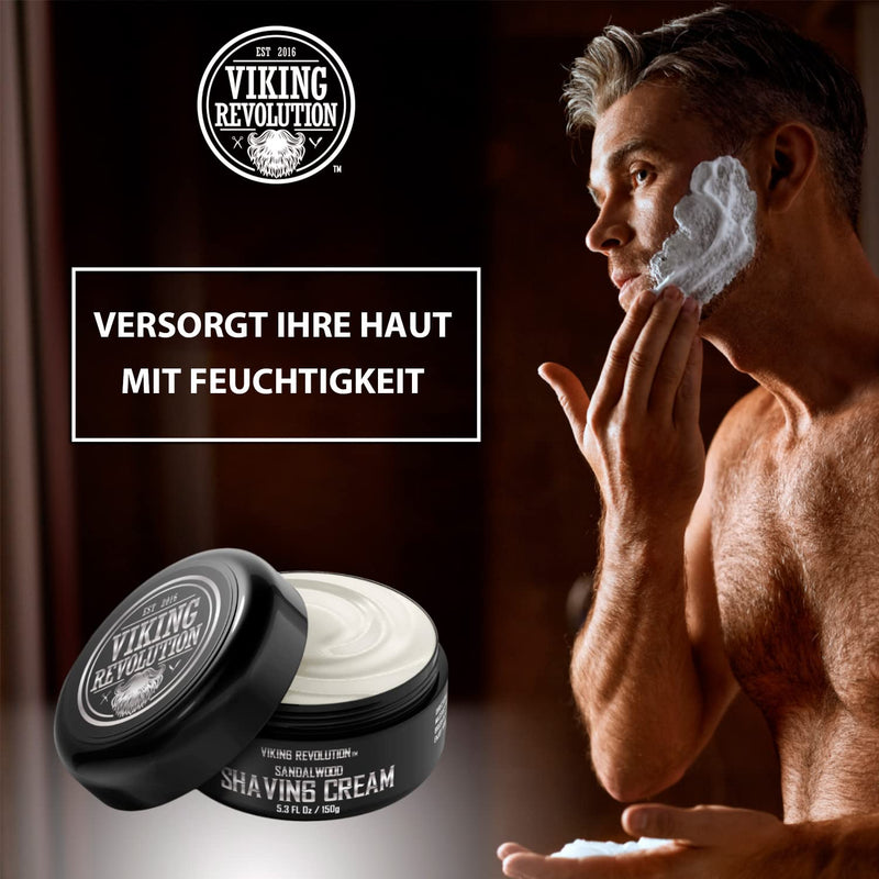 Viking Revolution - Luxury Shaving Cream Men - Sandalwood Scent - Soft, Smooth & Silky Shaving Cream Men - Rich Foam for the Smoothest Shave - 150 g Sandalwood - NewNest Australia