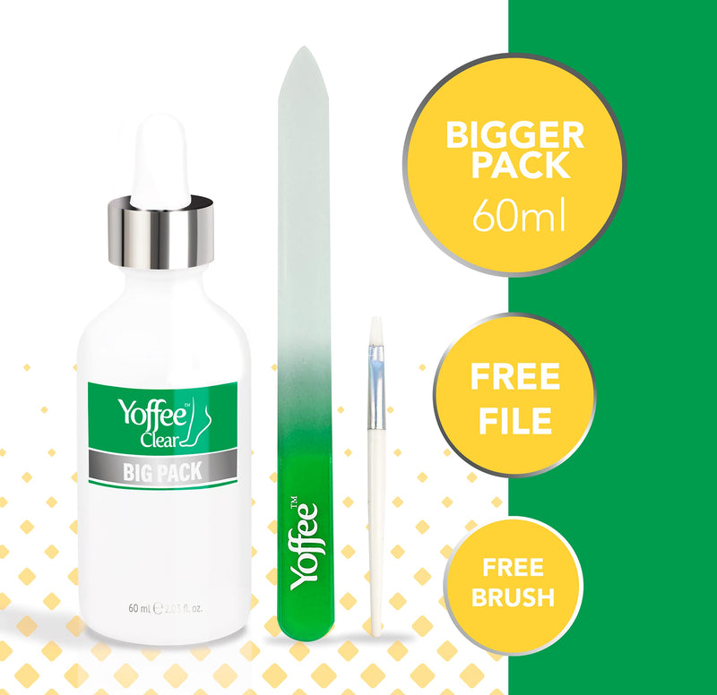Yoffee Clear Nail Repair and Care 60ml - Fungal Nail treatment for fingernails and toenails - Antibacterial and Antiseptic - Antifungal with organic argan oil and tea tree oil - Made in Spain 60 ml (Pack of 1) - NewNest Australia