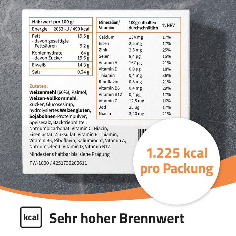 Ration1 Pow-R1 High Energy Bar, Energy Bar, Trekking Food, Climbing Food 4 Energy Bars, Emergency Ration Vegan & Lactose-Free, 20-Year Shelf Life, Emergency Food 4 Pieces (Pack Of 1) - NewNest Australia