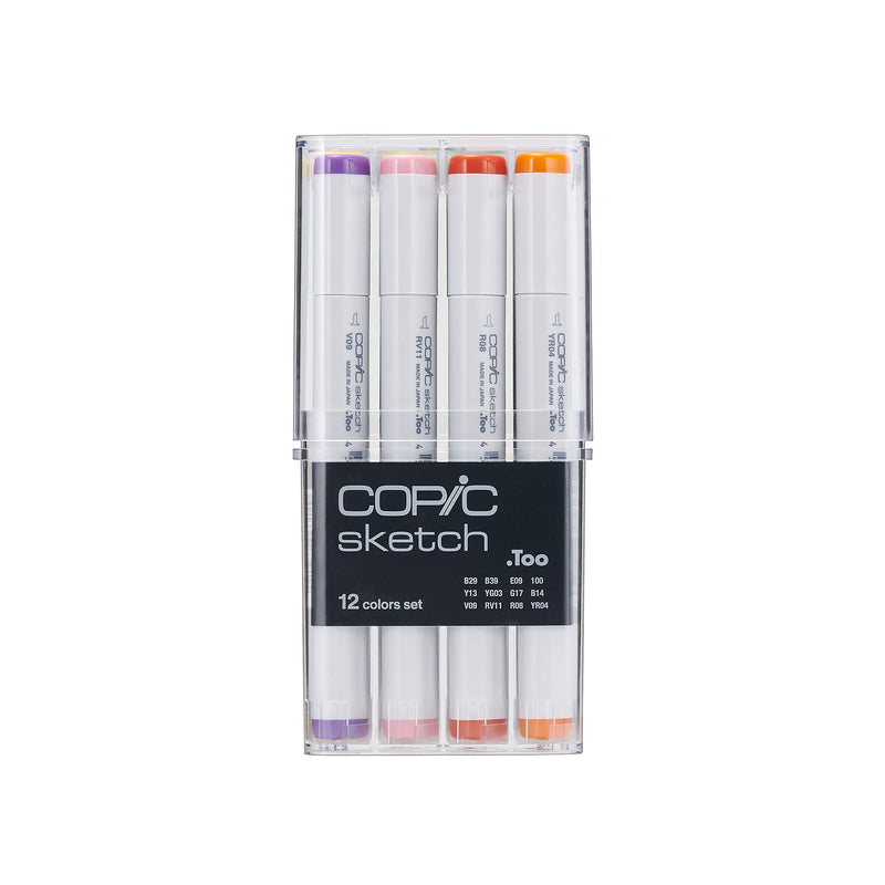 Copic Alcohol Sketch Marker Set, 12, Basic Colors Count - NewNest Australia