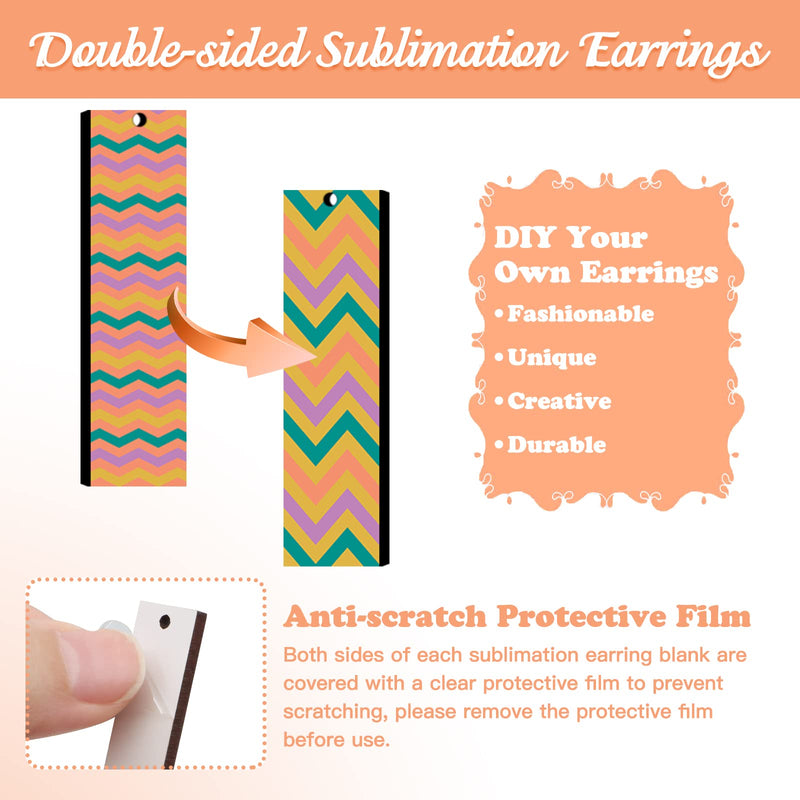 ZOCONE 60 Pcs Sublimation Earrings Blank, Sublimation Printing Earrings Unfinished Rectangular Heat Transfer Earring Pendant with Earring Hooks Cardboard Bags for Women Girls DIY Earring Project - NewNest Australia