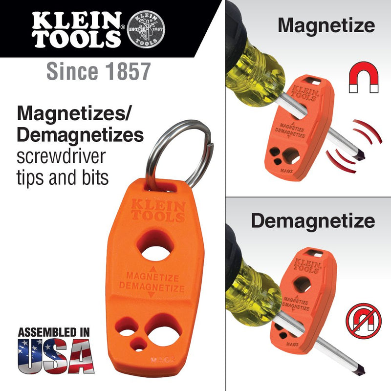 Klein Tools MAG2 Demagnetizer / Magnetizer for Screwdriver Bits and Tips, Makes Tools Magnetic with Powerful Rare-Earth Magnet - NewNest Australia