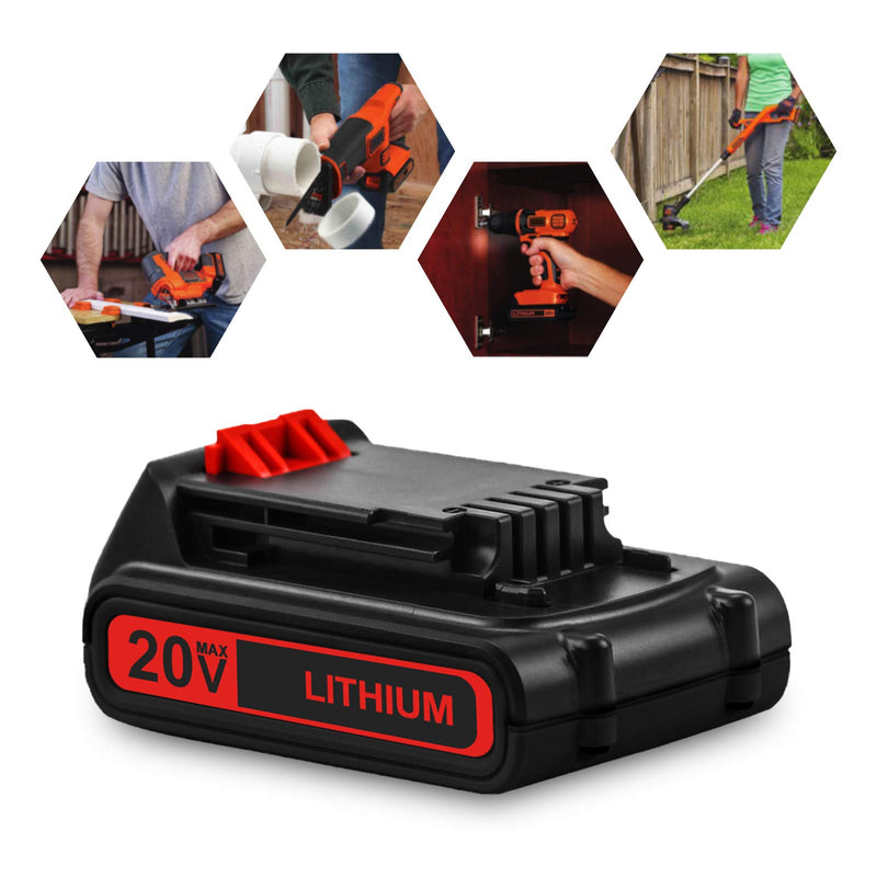 2Packs LBXR20 20 Volt 3.0Ah Replacement Battery Compatible with Black and Decker 20V Lithium Battery Max LB20 LBX20 LST220 LBXR2020-OPE LBXR20B-2 LB2X4020 Cordless Tool Batteries - NewNest Australia