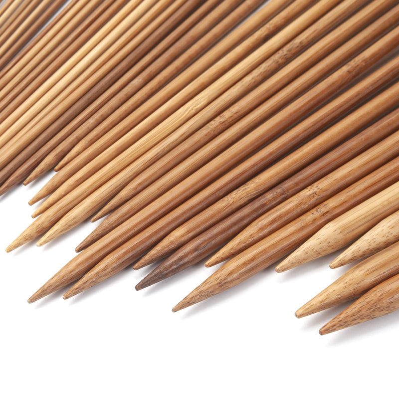 Bamboo Knitting Needles Set for Beginners Adults 9-Inch Single Point, 18 Pairs Straight Wooden Knitting Needles US Size 2-10 (2.0-10.0mm), Wood Knitting Needles for Sweaters, Socks, Gloves - Brown - NewNest Australia