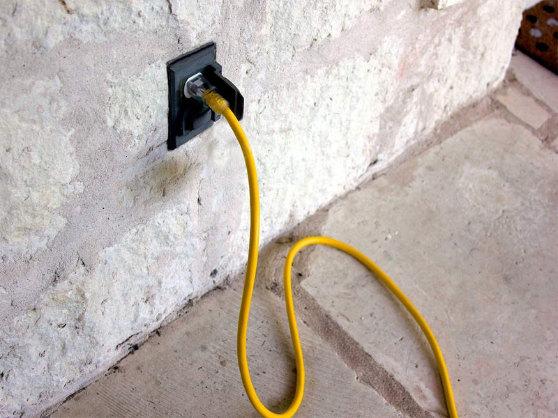 2-ft 12/3 Heavy Duty 3-Outlet Lighted SJTW Indoor/Outdoor Extension Cord by Watt's Wire - Short 2' 12-Gauge Grounded 15-Amp Power-Cord (2 foot 12-Awg) 2 ft Yellow - NewNest Australia