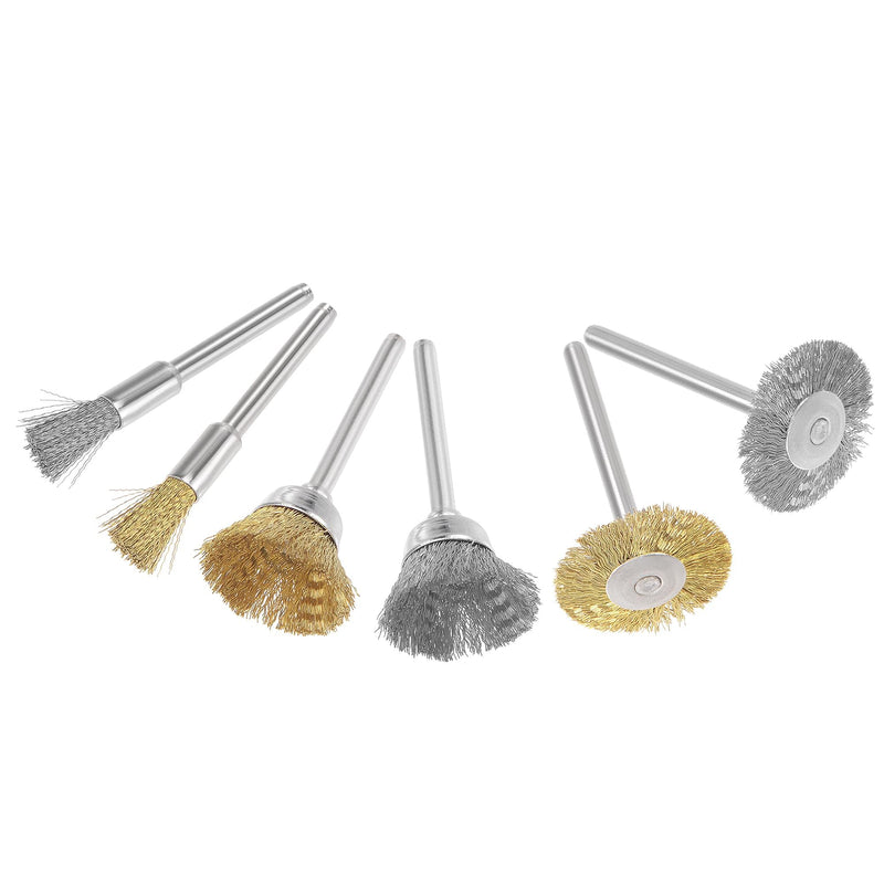 uxcell Wire Brushes Wheels Stainless Steel and Brass Pen-Shape Bowl-Shape T-Shape Kit Accessories for Rotary Tools 36pcs - NewNest Australia