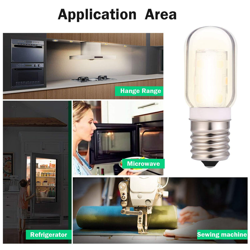 LED Microwave Light Bulb Over Stove Appliance Replacement 40W Incandescent for Refrigerator, Range Hood E17 Intermediate Base 3W 360lm dimmable Warmwhite 3000K Pack of 2 Warm White 3000K 2pcs - NewNest Australia