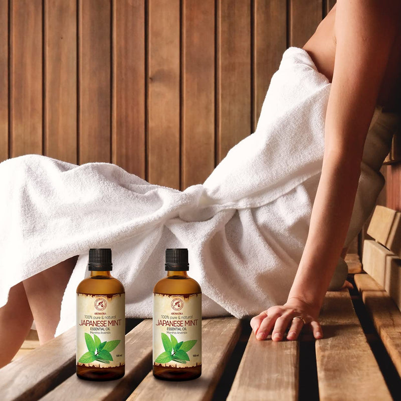 Japanese Mint Oil 2 X 100 Ml - Mentha Arvensis - Aromatherapy Essential Oils For Diffusers And Fragrance Lamps - Mint Oil For Soap Making And Candles - Japanese Mint For Skin & Hair And Room Fragrance - NewNest Australia