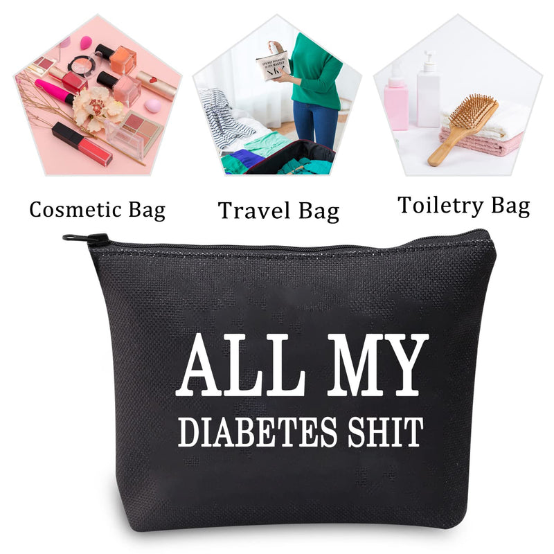 All My Diabetes Shit Bag Funny Diabetic Gifts Diabetes Carry Bag Diabetic Travel Bag Gift for Diabetic Emergency Patient Diabetic Travel Bag All My Diabetes Bag, Black - NewNest Australia