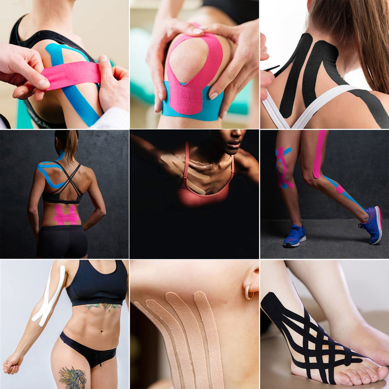 Honyao Kinesiology Tape (5 Mx 5 Cm), Physio Tape For Shoulders, Back, Knee, Elbows And Neck, Sports Tape, Skin-Friendly, Elastic And Waterproof, Skin-Coloured - Pack Of 2 - NewNest Australia