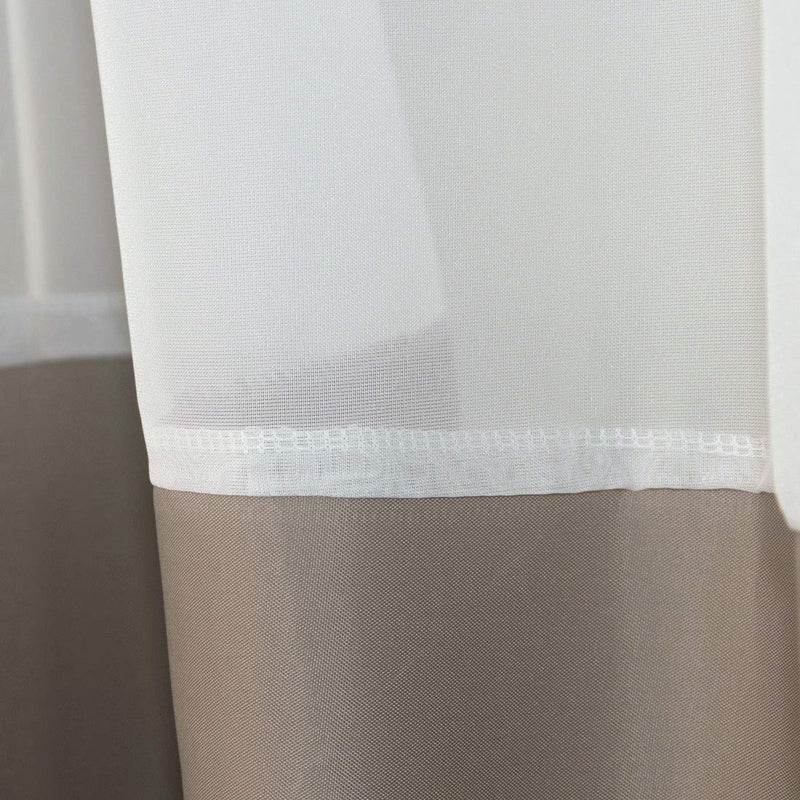 Ebecede Fabric Shower Curtain or Liner 72 x 78 with White Strip, Universal Simple Style Fabric Bathroom Curtain 78 inch Long for Home, Spa Hotel Quality, Light Brown 72Wx78L - NewNest Australia