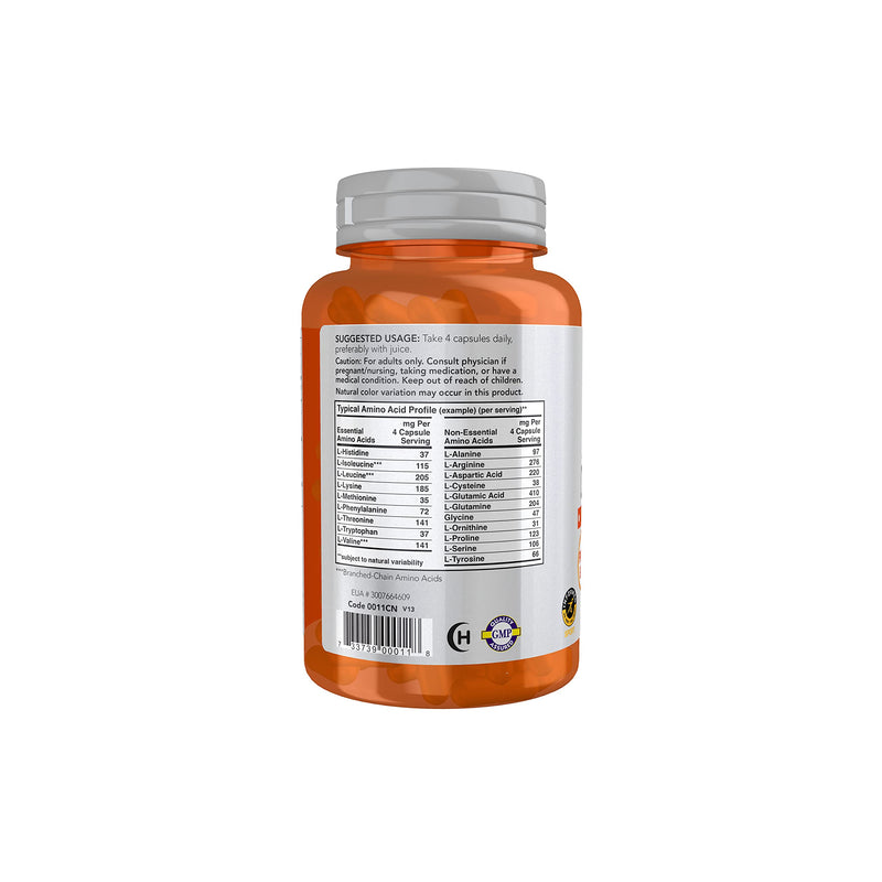 NOW Sports Nutrition, Amino Complete, Protein Blend With 21 Aminos and B-6, 120-Capsules - NewNest Australia
