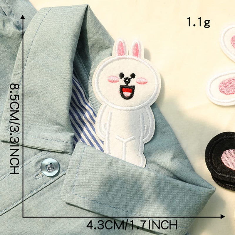Rabbit Iron on Patches for Clothing Decorations Cute Bunnies Heat Transfer Embroidered Appliques for Jeans Jackets Backpacks Pillow DIY Decor - NewNest Australia