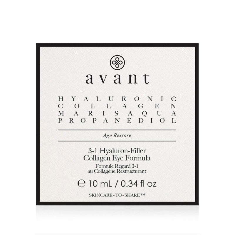 Avant | Anti-Ageing Eye Contour Cream | Aims to Rejuvenate, Hydrate & Soften Eye Area | 3-1 Hyaluron-Filler Collagen Eye Formula | 1x 10ml - NewNest Australia