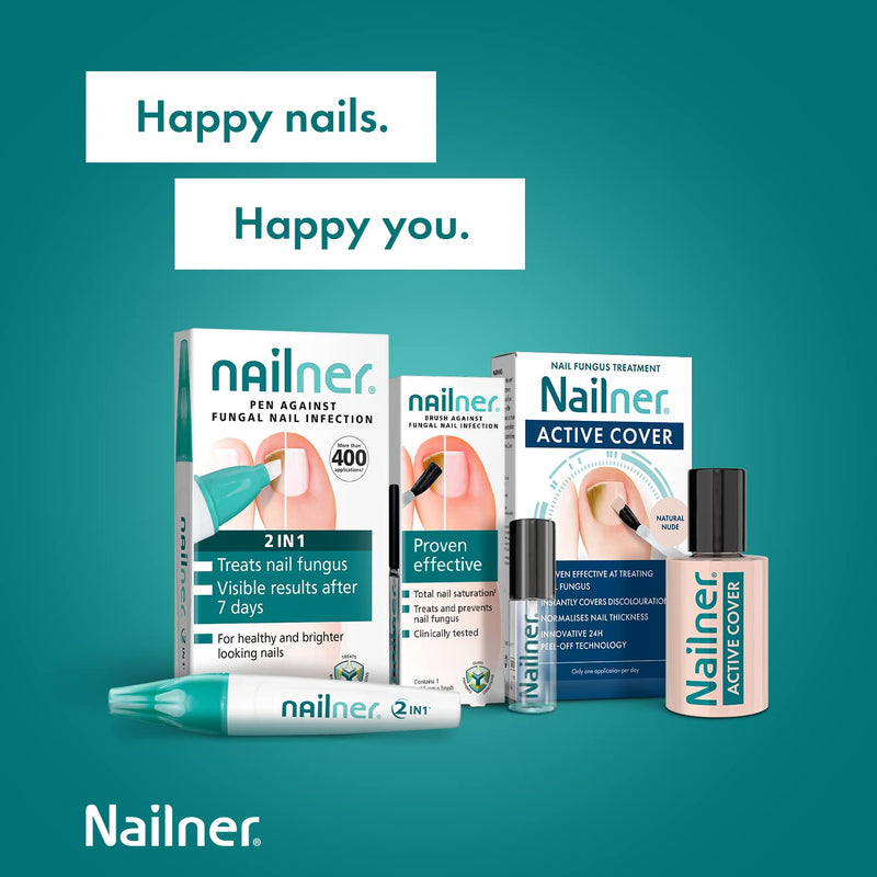 Nailner Fungal Nail Treatment Brush 5 ml - Treat & Prevent Fungal Nail Infection - Anti Fungal Nail Treatment for Toenails - Nail Fungus Treatment - Clinically Proven - 300 Applications - Clear - NewNest Australia