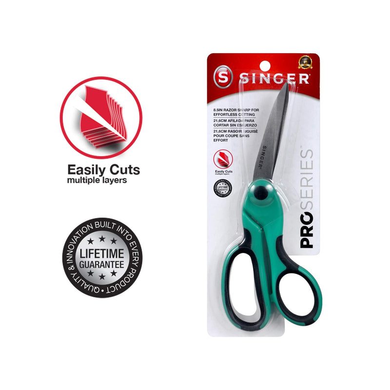 SINGER 00561 8-1/2-Inch ProSeries Heavy Duty Bent Sewing Scissors,Teal - NewNest Australia