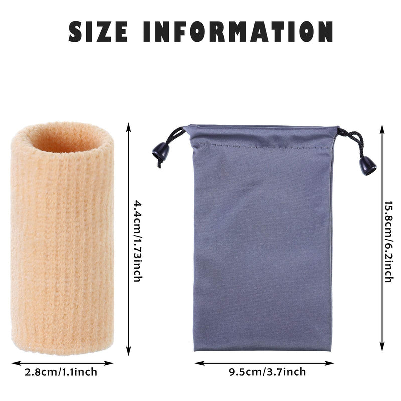 30 Pieces Finger Sleeves with 1 Storage Bag, Thumb Splint Brace Support Protector Breathable Elastic Finger Tape for Pain Relief Arthritis Trigger Finger Sports Basketball Baseball (Beige) Beige - NewNest Australia
