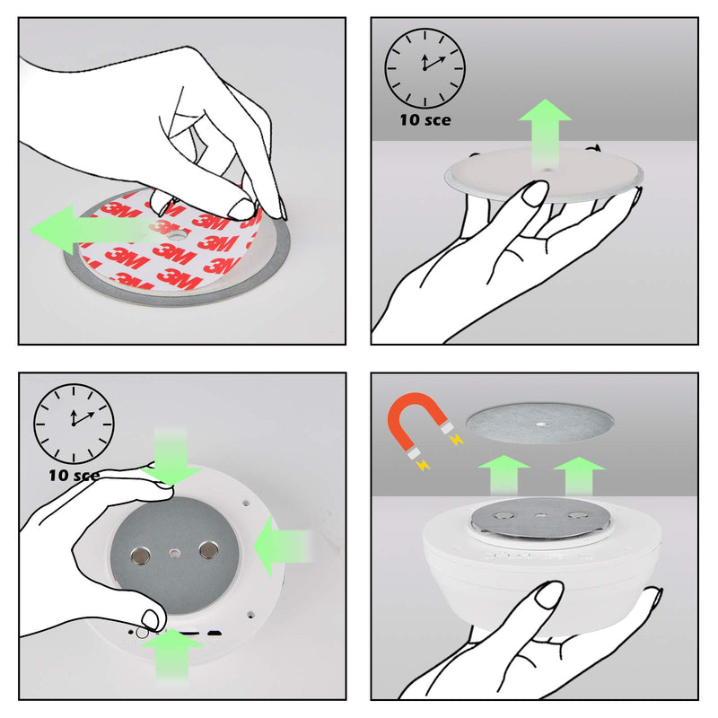 Magnetic Recessed Lighting Trim Mount, Installation Tool w. E26/E27 Light Socket Outlet and USB Power Adapter Quick and Easy Fastening Ceiling Mounted Kit for Smoke Detector - NewNest Australia