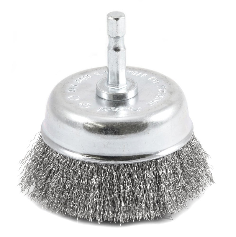 Forney 72732 Wire Cup Brush, Fine Crimped with 1/4-Inch Hex Shank, 3-Inch-by-.008-Inch - NewNest Australia