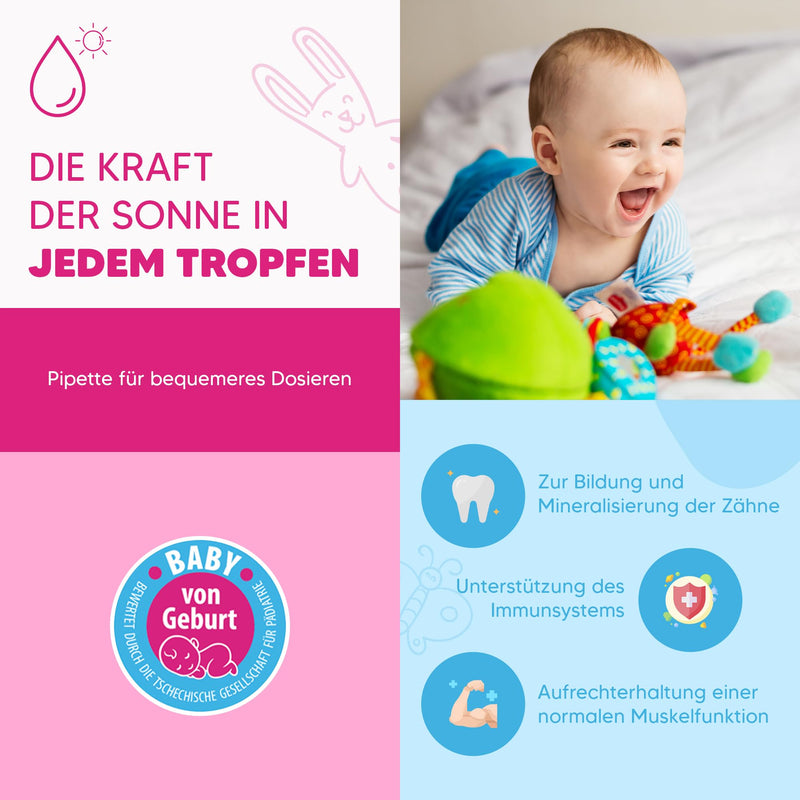 Vitamin D3 Drops For Babies & Children - 400 Iu, 10Ml For 220 Days - Vitamin D Drops Good For The Immune System, Bones, Teeth, Muscles - D3 Drops Are Also Suitable For Pregnant Women And Nursing Mothers - NewNest Australia