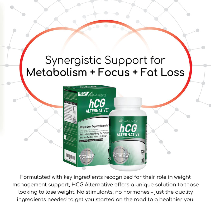 BioGenetic Laboratories hCG Weight Loss Pills and Fat Burner For Men and Women - Boosts Metabolism Supports Healthy Diets - Alternative Formula - 30 Day Supply (120 Capsules per Bottle) - NewNest Australia
