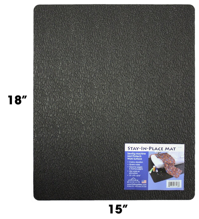 Cottage Mills Stay-in-Place Machine Mats - 2 Piece Set - 11" x 14" & 15" x 18" - Sewing Machine and Serger Mats - Calms Vibration and Dampens Noise. Made in USA. 2 pc Set - 11" x 14" & 15" x 18" - NewNest Australia