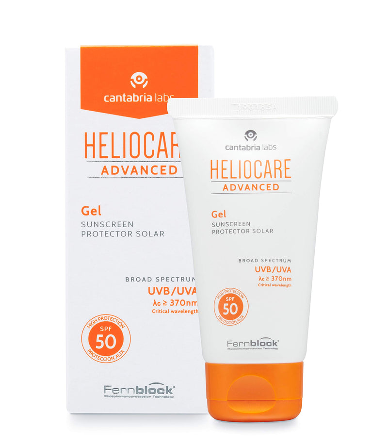 Heliocare Advanced Gel SPF 50 50ml / Lightweight Gel Sunscreen For Face / Daily UVA and UVB Anti-Ageing Sun Protection / Combination, Oily and Normal Skin Types / Matte Finish - NewNest Australia