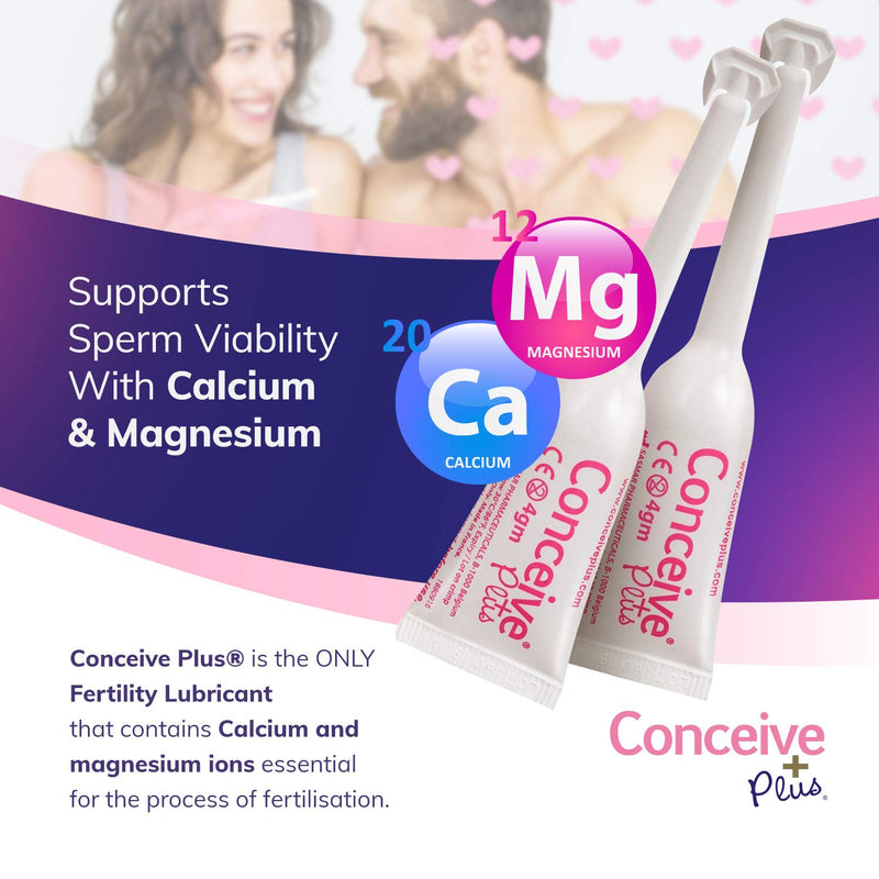CONCEIVE PLUS Fertility Lubricant for Women – TTC Baby Lube -Calcium + Magnesium Ions - pH Balance Vaginal Moisturizer - 8x4g Pre filled Applicator - NewNest Australia