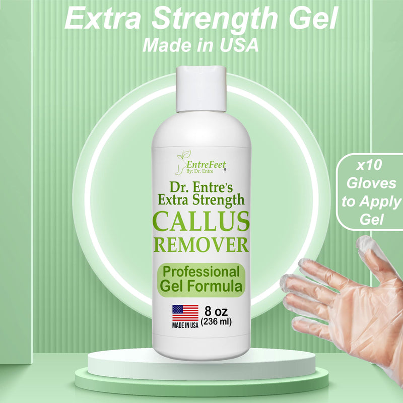 Dr. Entre's Callus Remover for Feet: 8oz Callus Remover Gel, Foot File, Pumice Stone, 5 Glove Pairs, Corn Remover for Feet, Spa Kit, Foot Callus Remover, Corn Removal Treatment - NewNest Australia