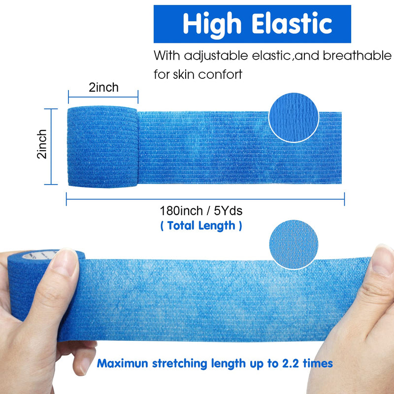 COMOmed self-adhesive bandage elastic bandage wrist bandage plaster roll dog bandages animal bandages blue 5 cm x 6 volumes 6 pieces (pack of 1) - NewNest Australia