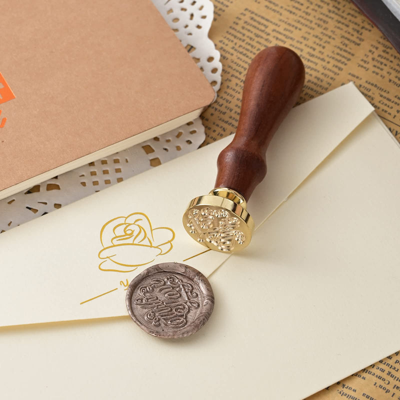 Wax Seal Stamp Set,Ailtuer 6 Pieces Plant Series Sealing Wax Stamp Heads + 1 Wooden Hilt, Vintage Seal Wax Stamp Kit with Gift Box (Botanical Set) Botanical Set - NewNest Australia