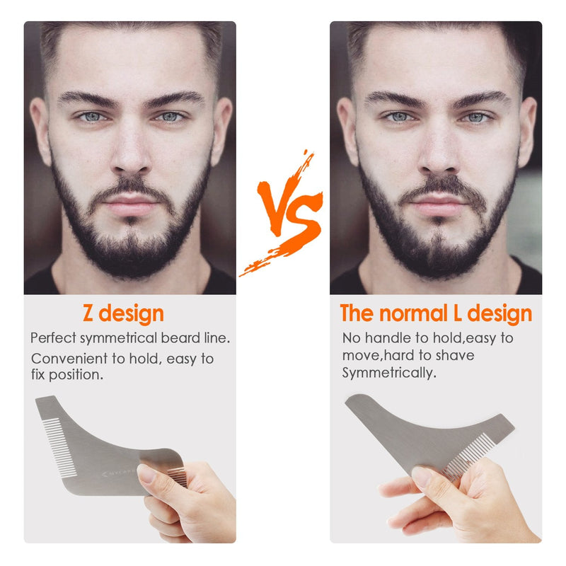 MYCARBON Beard Stencil Beard Care Beard Stencil Beard Shapes for Chin Beard Sideburns Neck | With Beard Comb for Full Beard and 3 Day Beard - NewNest Australia