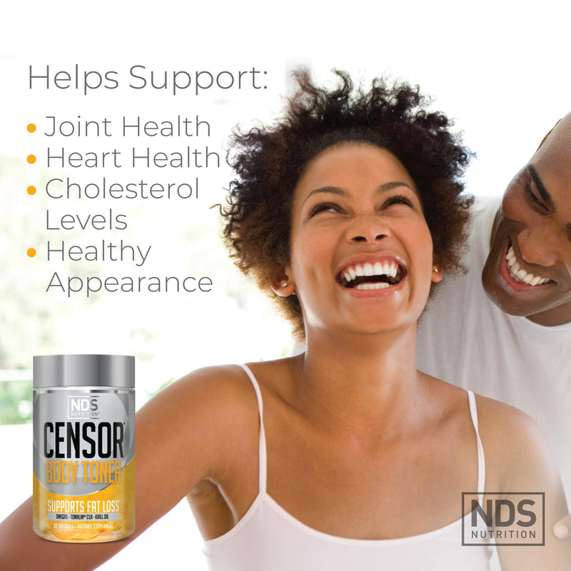 NDS Nutrition Censor - Fat Loss and Body Toner with CLA, Fish Oil, Safflower and Omega 3-6-9 Blend - Dietary Supplement for Improved Energy and Health (90 Softgels) 90 Count (Pack of 1) - NewNest Australia