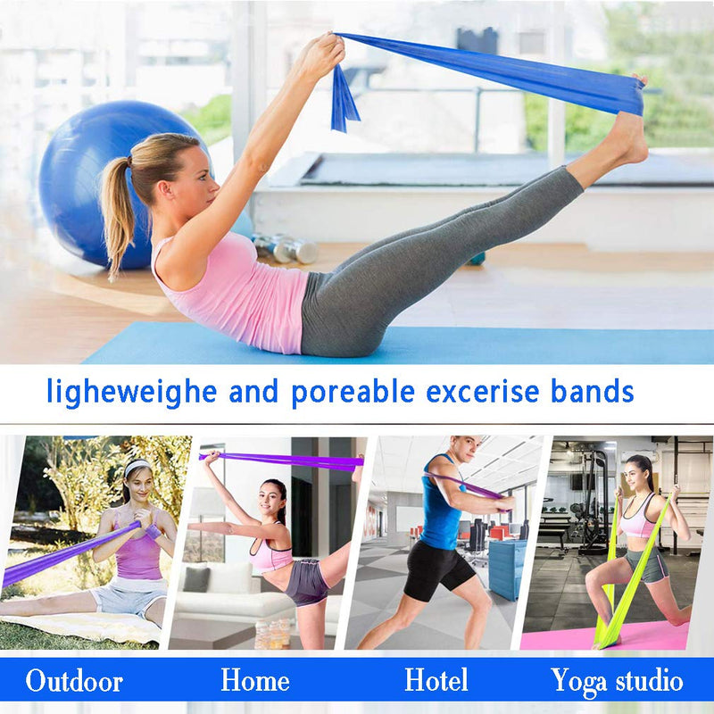 Resistance Bands, [Set of 3] Exercise Bands Set with 3 Resistance Levels, Fitness Bands for Women&Men, Workout Resistance Bands for Pilates,Yoga,Rehab,Strength Training,Fitness Yellow+Blue+Purple 1.5 Metres - NewNest Australia
